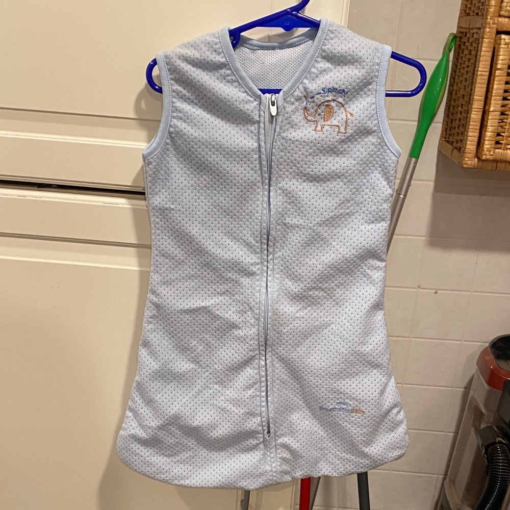 EUC breathable Sleeveless Blue Baby Sleeping Bag size small 0-6 months 10-18 lbs